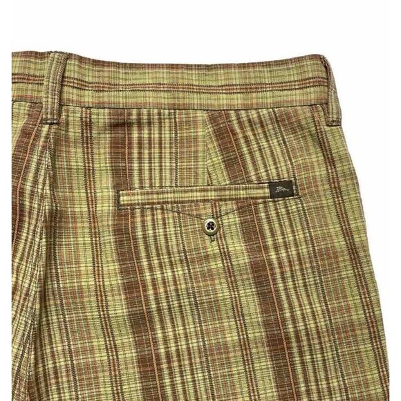 Tommy Bahama Relaxed Men's Cotton/Linen Shorts Sz 34 Multicolor Plaid Flat Front - Picture 4 of 13